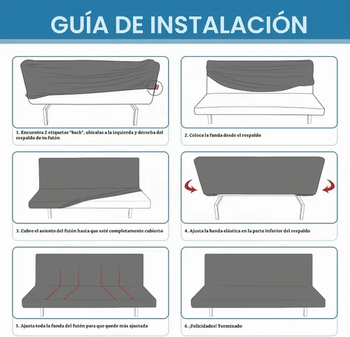 Vista 8 de H.VERSAILTEX Funda 100% impermeable para futón sin brazos, funda de sofá jacquard elástica para futón, funda de sofá impermeable doble, protector