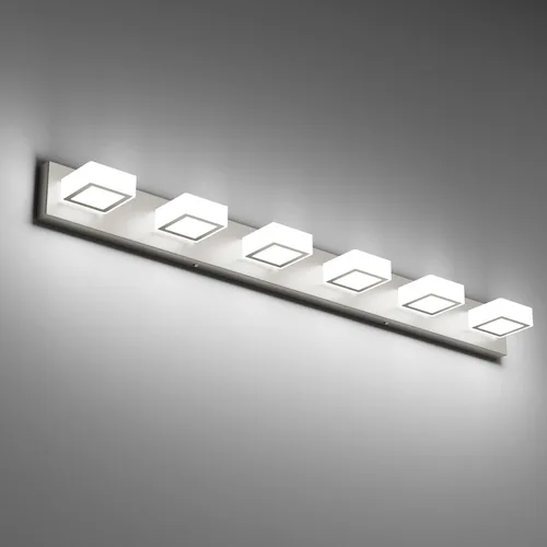 Vista 29 de Ralbay - Luz LED negra para tocador de baño, moderna, atenuable con 5 temperaturas de color, accesorios de iluminación de pared de acrílico negro