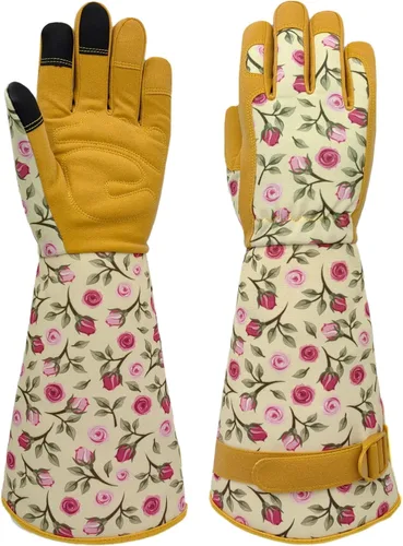 Vista 23 de Guantes Largos de Jardinería, Resistentes a Espinas y Pinchazos, Guantes Protectores para Rosas y Cactus para Jardinero, Regalos