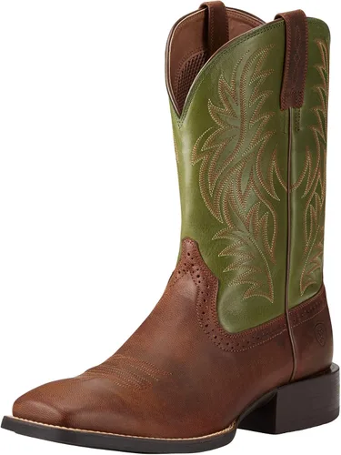 Vista 12 de Ariat Botas vaqueras deportivas Western con punta cuadrada ancha para hombre Marrón desteñido