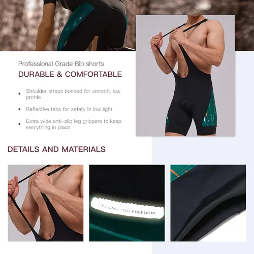 Vista 2 de Santic Men's Cycling Jersey Set Bib Shorts 4D Padded Short Sleeve Outfits Set Quick-dry