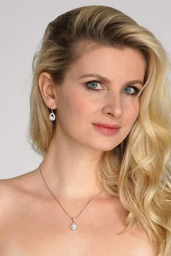 Vista 3 de Mariell Collar de perlas y aretes de gota para novias, damas de honor, regalo de cumpleaños