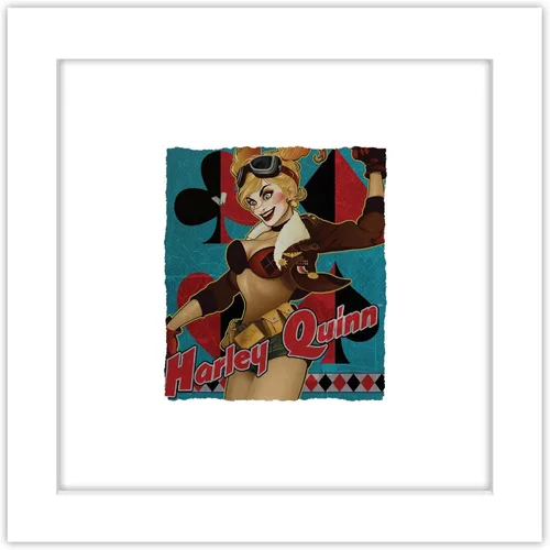 Vista 11 de Trends International Gallery Pops DC Comics Bombshells - Harley Quinn - Póster de pared de Arlequín, 12 x 12 pulgadas, versión enmarcada en negro