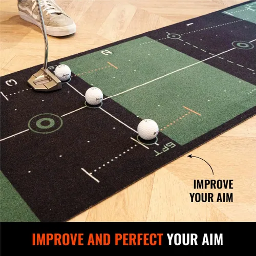 Vista 4 de WELLPUTT - Alfombrilla de entrenamiento de golf para putting - 13 pies verde