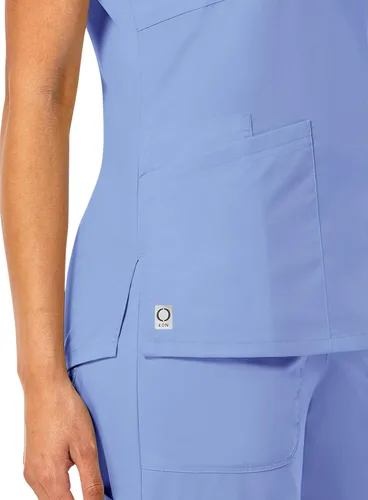 Vista 3 de Maevn Top cruzado con panel de malla EON para mujer Azul Ceil