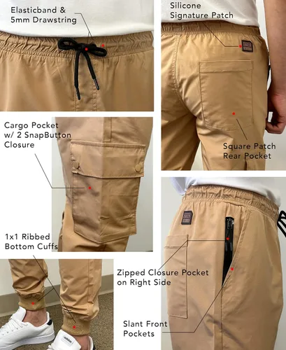Vista 5 de Southpole Pantalones deportivos ligeros de nailon tipo cargo de secado rápido para hombre