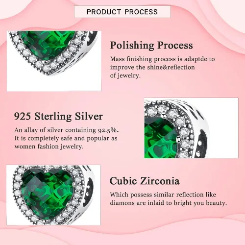 Vista 5 de LongLuck Dije de ojo de cristal para pulsera Pandora, dije de plata de ley 925 con circonitas cúbicas para mujer, Plata esterlina, cristal