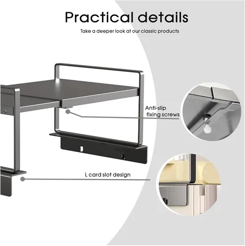 Vista 6 de Estante de almacenamiento ajustable para refrigerador, estante organizador expandible de 12.4 a 23.62 pulgadas, almacenamiento para refrigerador