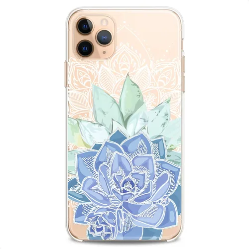 Vista 5 de Funda compatible con iPhone 14 13 Pro Max 12 Mini 11 Xs X 8 Plus Xr 7 SE 6s 5 Plant Floral Flowers Phone Teen Slim Boho Cute Girls Print Blue Design