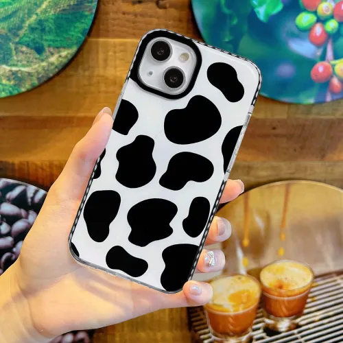 Vista 4 de Funda compatible con iPhone 14 Plus con diseño de vaca, lindo y transparente con diseño de silicona suave, fresca, estética, protectora, resistente