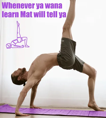 Vista 7 de Tapete de yoga plegable y grueso con posturas de asanas, regalo de Navidad para esposas y niñas, antideslizante de 0.315 pulgadas de grosor