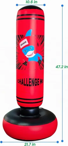 Vista 5 de Punching Bag Kid,Boxing Bag for Kids,Inflatable Dummy, Inflatable Punching Bag, De-Stress Boxing Bag for Kids.