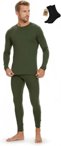 Vista 19 de MERINNOVATION Merino Wool Base Layer Set for Men 100% Merino Wool Pajamas Set Thermal Sleep PJS Lite - Midweight Top, Bottom . Carbón 165