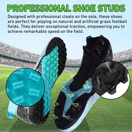 Vista 6 de RDGO Tacos de fútbol para hombre y mujer, zapatos de fútbol para interiores y exteriores