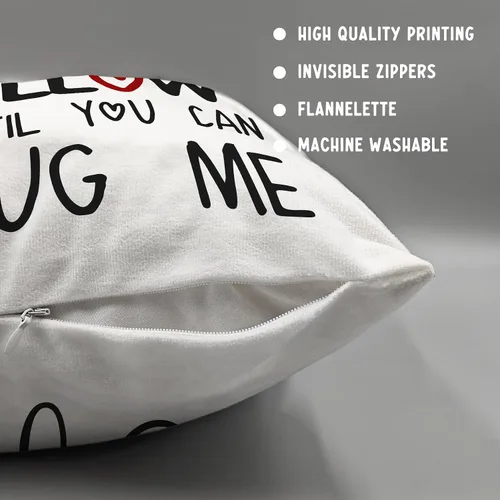 Vista 6 de Hug This Pillow Until You Can Hug Me Let's Snuggle - Funda de cojín reversible con temática romántica de amor para decoración del hogar, 18 x 18