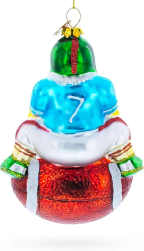 Vista 3 de Adorno navideño de cristal de Papá Noel de fútbol