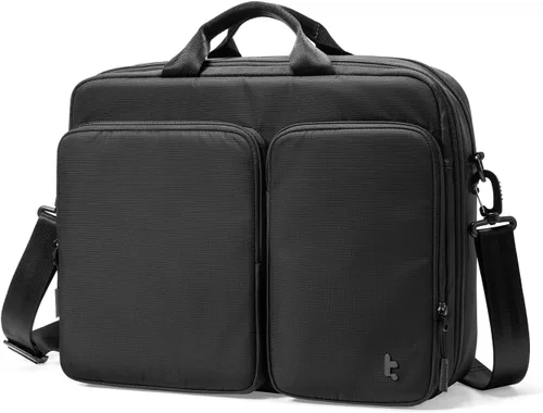 Vista 8 de tomtoc A33 Slim - Bolsa de hombro para laptop de 13-14 pulgadas para MacBook Air/Pro M5/M4/M3, maletín con almacenamiento de accesorios y Negro