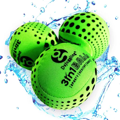Vista 7 de Bolas multifunción 3 en 1 de 2.362 in, bola de malabarismo lavable para principiantes, juego de 3 bolas de agua que rebotan en el agua, bola