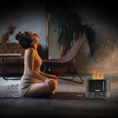 Vista 7 de ZMARKRAFT® Humidificador grande de 3 litros con efecto especial de luz de llama, humidificador ultrasónico silencioso, llenado superior y nivel