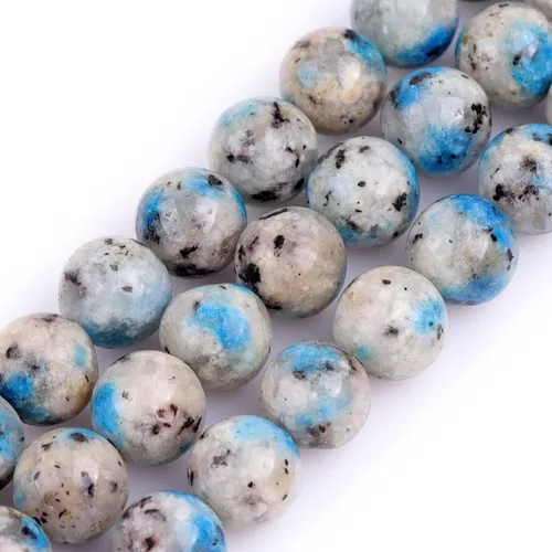 Vista 6 de JOE FOREMAN 0.315 in azul K2 Azurite cuentas de piedra natural para hacer joyas a granel completo 15" Strand