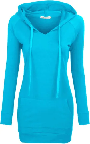 Vista 9 de BEPEI Sudaderas con capucha para mujer, manga larga, estilo túnica, elegantes, con bolsillos Negro