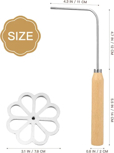 Vista 3 de IMIKEYA Molde para bunuelos con mango roseta Timbale Maker Flower Achappam Mold Waffle Mold Rosette Cookie Cutter herramienta para hornear