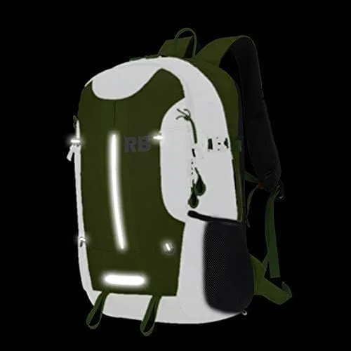 Vista 7 de Mochila reflectante RIDERBAG. Mochilas que te mantienen seguro día y noche. Alta visibilidad, viajero, mochila de motocicleta., forro polar verde