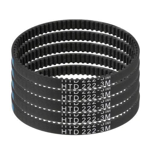 Vista 30 de uxcell 5 piezas HTD-3M Correa de distribución de goma 48 dientes, 144 mm de paso, 6 mm de ancho x 2,4 mm de altura, Correa de polea de distribución