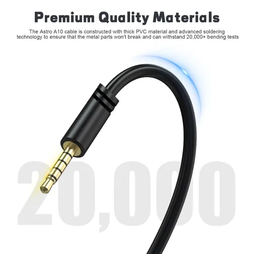 Vista 5 de Zosvoses Cable de auriculares A50 con silencio en línea y control de volumen compatible con auriculares Astro Gaming A10, A10 Gen 2, A30, A40 TR