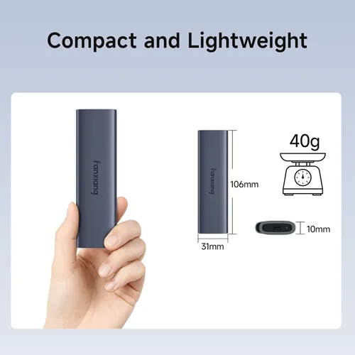 Vista 3 de SSD externo de 500 GB - Unidad de estado sólido externa SSD portátil