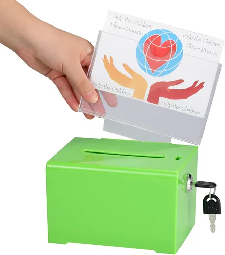 Vista 14 de Adir - Caja de sugerencias con ranura y candado, caja de donación acrílica para recaudación de fondos, caja de dibujo para rifa, caja de recaudación