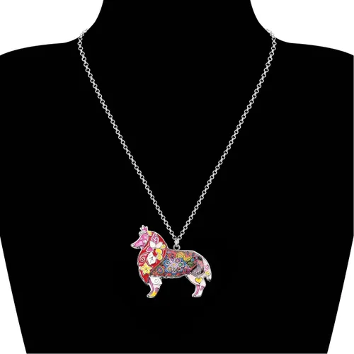 Vista 2 de Bonsny - Collar de aleación esmaltada con diseño de corazón
