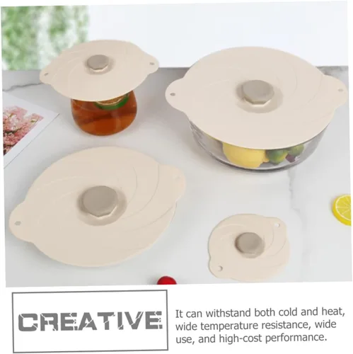 Vista 8 de Hemoton Tapa de tazón a prueba de fugas, cubierta de silicona reutilizable universal para almacenamiento de alimentos, fácil de limpiar