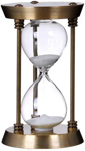 Vista 2 de Bellaware - Reloj de arena de metal de 60 minutos, reloj de arena decorativo de gran tamaño (bronce)