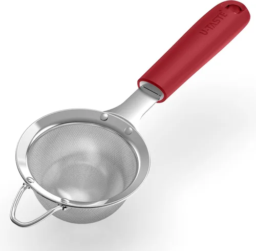 Vista 19 de U-Taste Colador de Malla Fina Pequeño: Acero Inoxidable 18/8 de 3.35 pulgadas, Tamiz de Cocina para Alimentos de 30 Mallas con Mango de Silicona