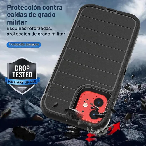 Vista 3 de YmhxcY Funda para iPhone 12/iPhone 12 Pro [2 Protectores de Pantalla de Vidrio Templado] Cubierta Duradera de 3 Capas A Prueba de Caídas/Funda