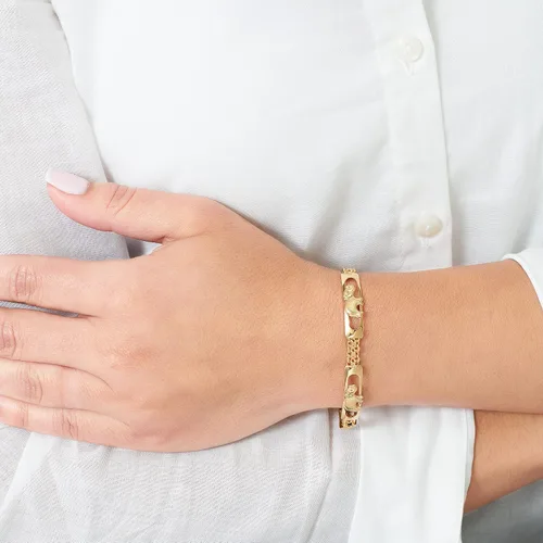Vista 4 de Barzel - Pulseras de elefante chapado en oro de 18 quilates para mujer