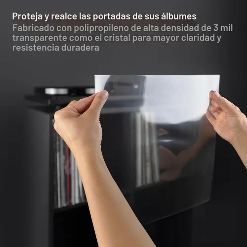 Vista 2 de Boundless Audio Fundas para discos de vinilo - 50 fundas exteriores premium para discos de vinilo - 32,39 cm x 32,39 cm, resistentes, de 3 mil