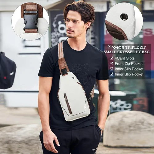 Vista 3 de Mroede Bolso bandolera para mujer, bolso cruzado para mujer, bolsa de pecho, riñoneras para mujeres, adolescentes y niñas para viajes escolares
