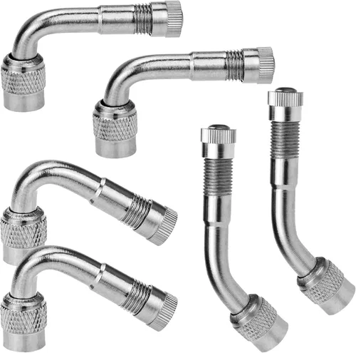 Vista 9 de Mellbree 2 extensores de vástago de válvula, extensión flexible de vástago de válvula de neumático Schrader de 8.25 pulgadas compatible con Harleys