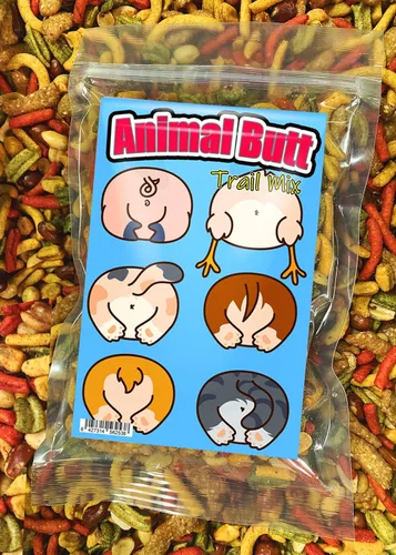 Vista 3 de Animal Butt Trail Mix - Divertida mezcla de aperitivos para niños y adultos - Ideas de regalo para amantes de los animales - Pollo para perros