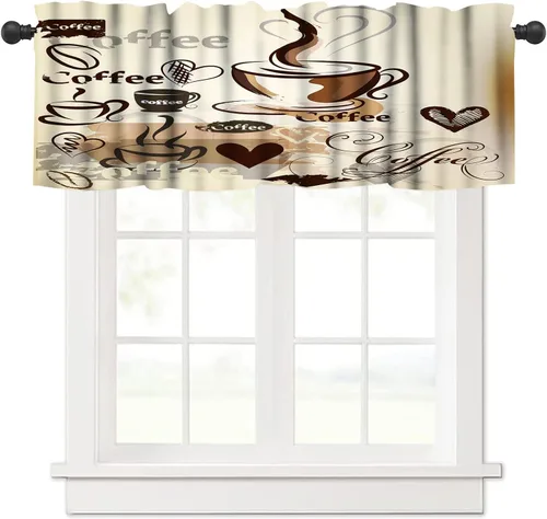 Vista 9 de Cenefas de cocina con estrellas de mar, cortinas de nivel para ventanas de cocina, cortinas de café con estrellas de mar, cortinas pequeñas