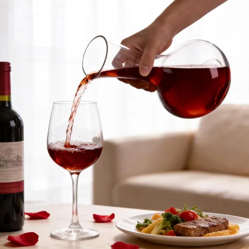 Vista 5 de KAMMAK Decantador, decantador de vino de cristal de 32.1 fl oz, jarra