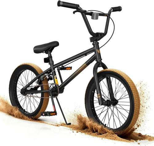 Vista 14 de KORIMEFA Bicicleta BMX Freestyle 18 20 pulgadas para niños y niños, bicicleta de trucos para 7-12 años, pernos Pro/Guro a elegir, marco de acero