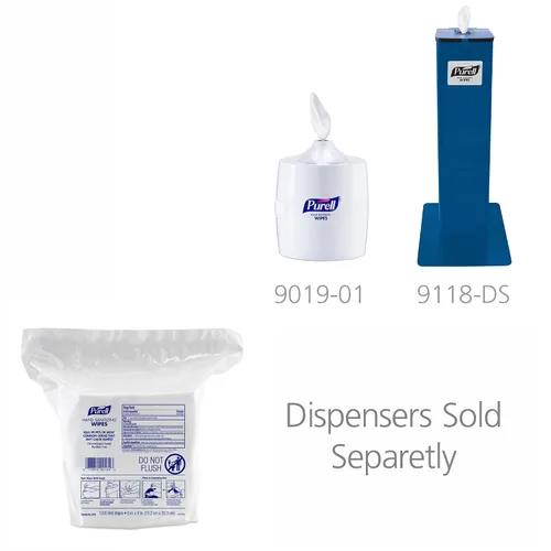 Vista 5 de Purell Toallitas desinfectantes para manos, fórmula sin alcohol, 1200 toallitas de repuesto para dispensador de toallitas Purell de alta capacidad
