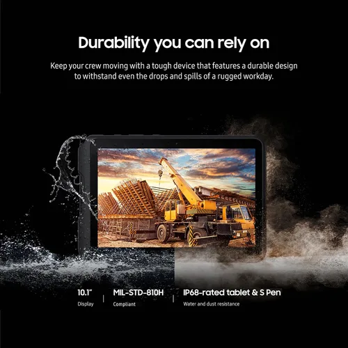 Vista 5 de SAMSUNG Galaxy TabActive4 Pro - Tableta de trabajo Android de 10.1 pulgadas, 64 GB 5G, LTE desbloqueada, 4 GB de RAM, diseño resistente, pantalla