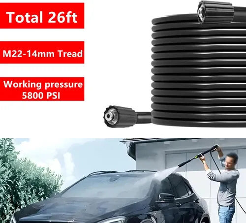 Vista 3 de Kit de manguera de lavado a presión eléctrica de 26 pies y pistola y varilla de extensión para lavadoras a presión de gas y eléctricas, pistola