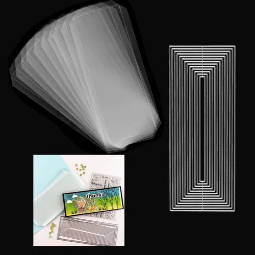 Vista 19 de Paquete de 10 fundas planas para coctelera para hacer tarjetas, 3 x 8 pulgadas, cubiertas planas delgadas para coctelera de plástico transparente
