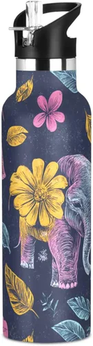 Vista 18 de Trendy Sunflower Oil Painting Style Leak Proof & BPA Free Sports Insulated Water Bottle With Straws Leak-proof Hot & Cold Double Walled for