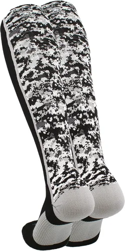 Vista 2 de TCK Calcetines de béisbol para jóvenes, niños u hombres, con diseño de camuflaje digital y longitud hasta por encima de la pantorrilla